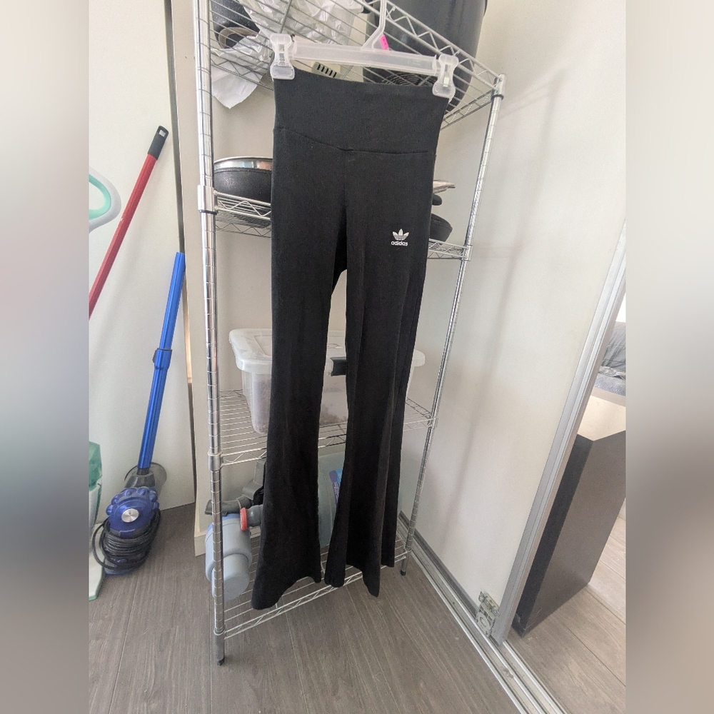 Black Adidas Flares/Bell-bottoms? Size Xs Perfect Condition Worn Maybe 3 Times
